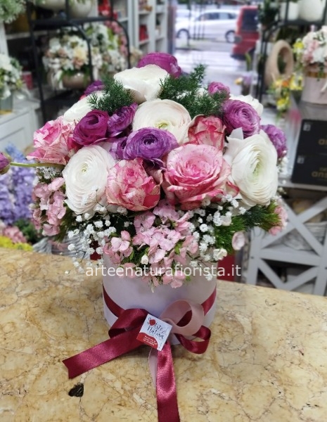 Box primaverile sui toni del rosa e fucia